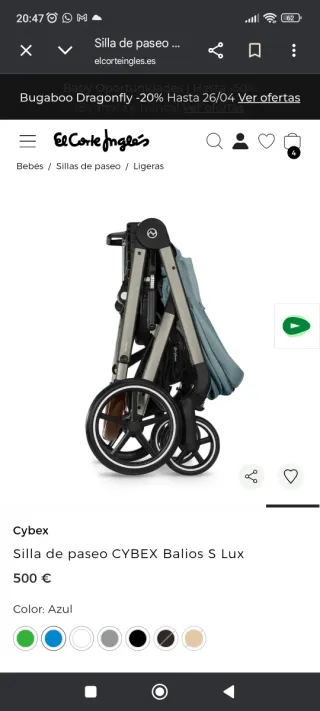 Silla de paseo Cybex Balios S Lux Azul