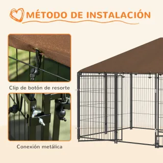 Perrera con Toldo y Soporte Comida