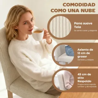 Juego de 4 Sillas Beige y Negras