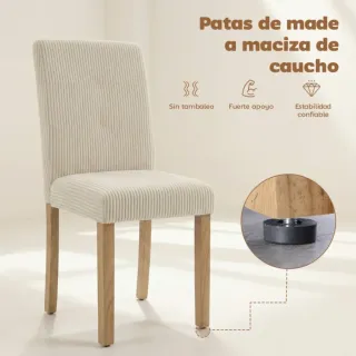 Juego de 4 Sillas Beige y Negras