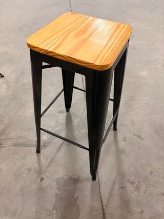 2 Taburetes Altos Madera y Metal