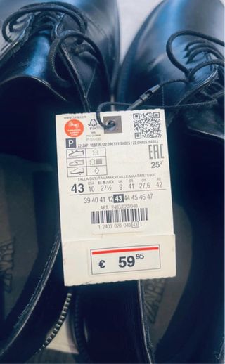 Zapatos de vestir Zara negros talla 43
