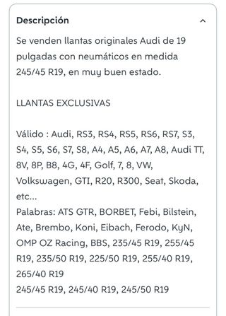 Llantas audi originales negras para coche