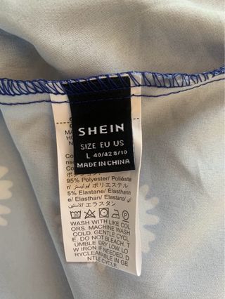 Abito estivo Shein floreale blu taglia L
