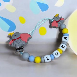 Chupetero Dumbo personalizado con nombre