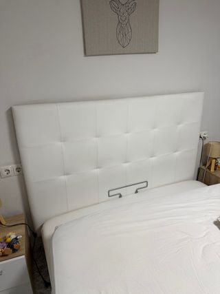 Cabecero de cama polipiel blanco