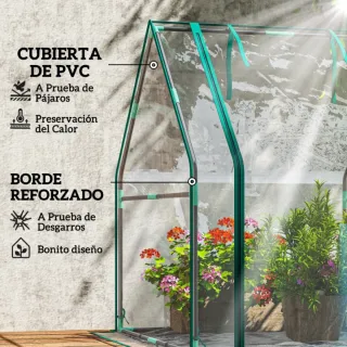 Invernadero de jardín con cubierta transparente
