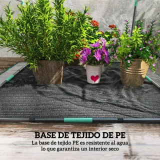 Invernadero de jardín con cubierta transparente