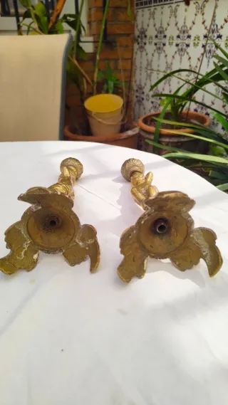 Conjunto 2 Figuras Bronce Querubín Antiguas