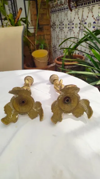Conjunto 2 Figuras Bronce Querubín Antiguas
