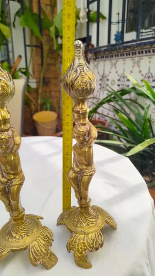 Conjunto 2 Figuras Bronce Querubín Antiguas