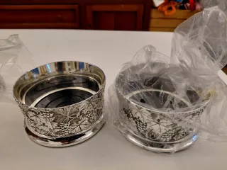 Sottobicchiere portabottiglie vino placcato argent