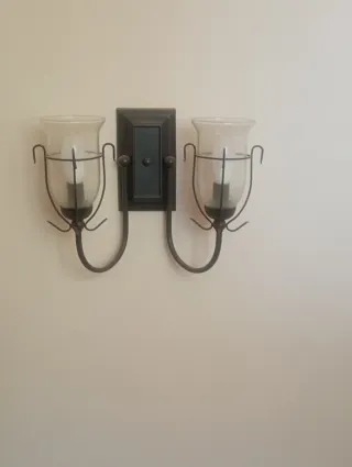 Aplique de pared doble cristal y metal