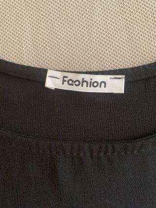 Blusa Fashion nera con perle taglia L