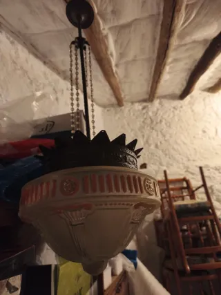 Lámpara colgante vintage bronce y cristal