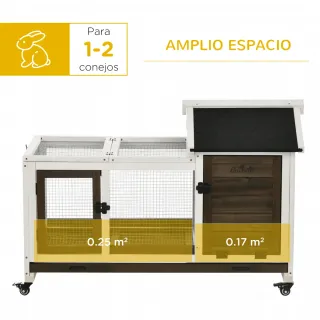 Conejera Madera con Ruedas