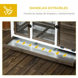 Conejera Madera con Ruedas