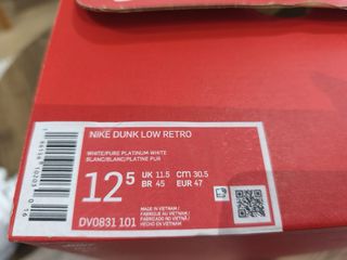 Nike Dunk Low Retro Talla 47 (nuevas originales)