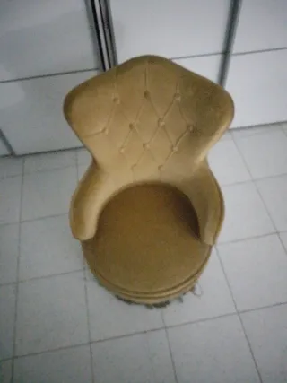 Sillón de dormitorio beige/amarillo