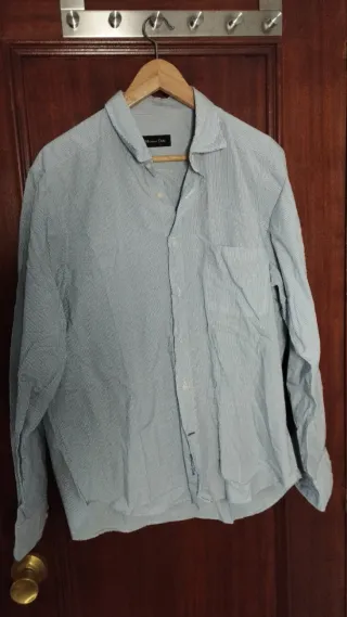 Camisa rayas azul y blanco Massimo Dutti