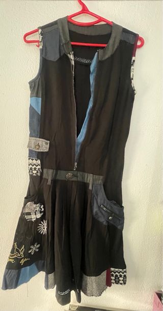 Vestido Desigual Negro Talla S