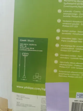 Philips My Garden Creek - Farola de exterior 3x60w