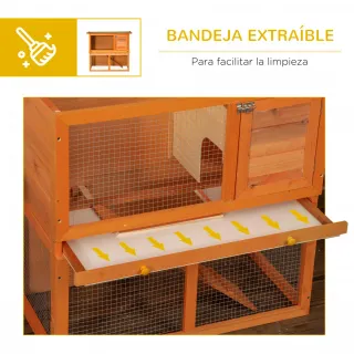 Conejera Madera 90x45x80 cm