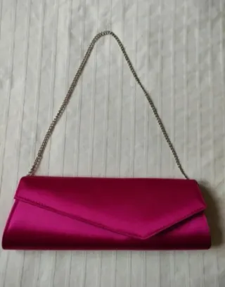 Zapatos salón y bolso fucsia a juego T.38