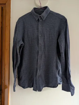 Massimo Dutti Camisa Azul Tejido Italiano