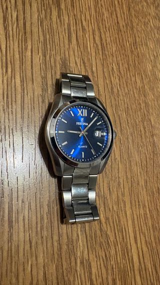 Reloj Festina Plata Esfera Azul Marino