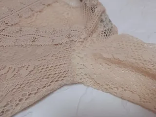 Vestido fiesta Zara encaje y plisado Talla L