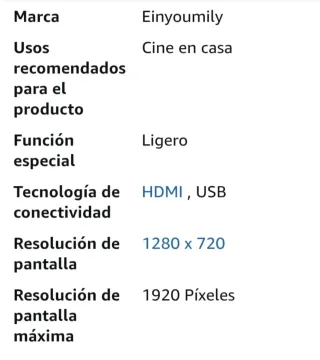 Proyector Mini Einyoumily M8