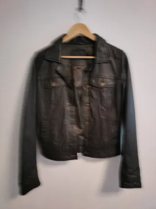 Chaqueta de piel mujer color chocolate