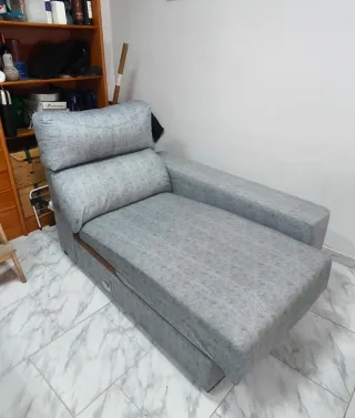 Sofá Chaiselongue Azul 3 Plazas