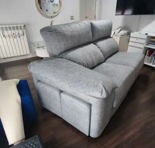 Sofá Chaiselongue Azul 3 Plazas