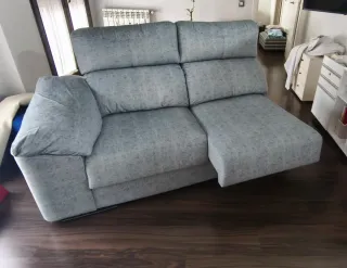 Sofá Chaiselongue Azul 3 Plazas