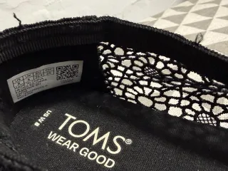 TOMS Alpargata Negra Crochet Mujer Talla 38.5