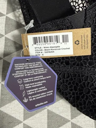 TOMS Alpargata Negra Crochet Mujer Talla 38.5