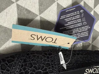 TOMS Alpargata Negra Crochet Mujer Talla 38.5