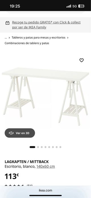 Escritorio Ikea Gris y Blanco