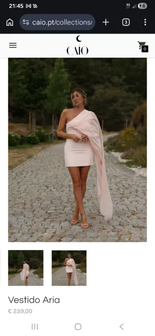 Vestido CAIO rosa e branco