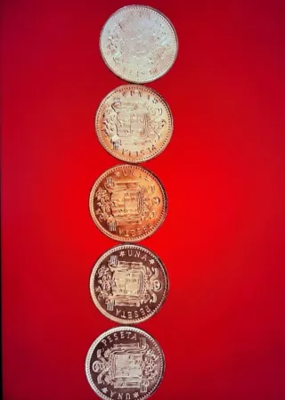 5 Monedas Antiguas de España - 1 Peseta
