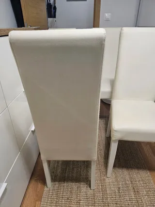 Juego de 4 sillas de comedor beige