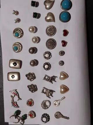 Lote 20 pendientes plata