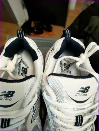 New Balance 530 Blancas Plata Azul Marino Talla 41