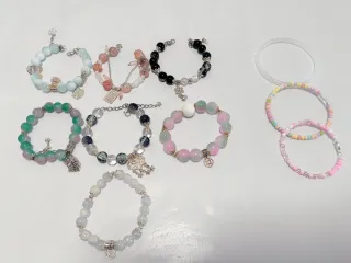 Lote 10 pulseras de cuentas