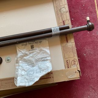 Barra Cortina Madera Castaño 245cm con accesorios