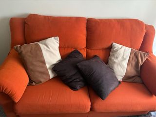 2 Sofás de tela naranja