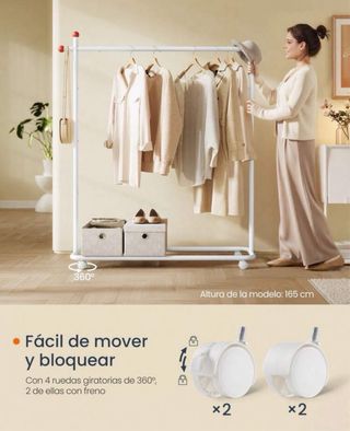 Burro perchero de metal blanco