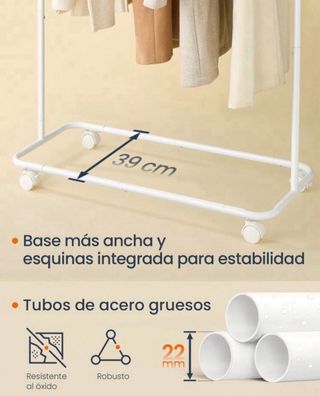 Burro perchero de metal blanco